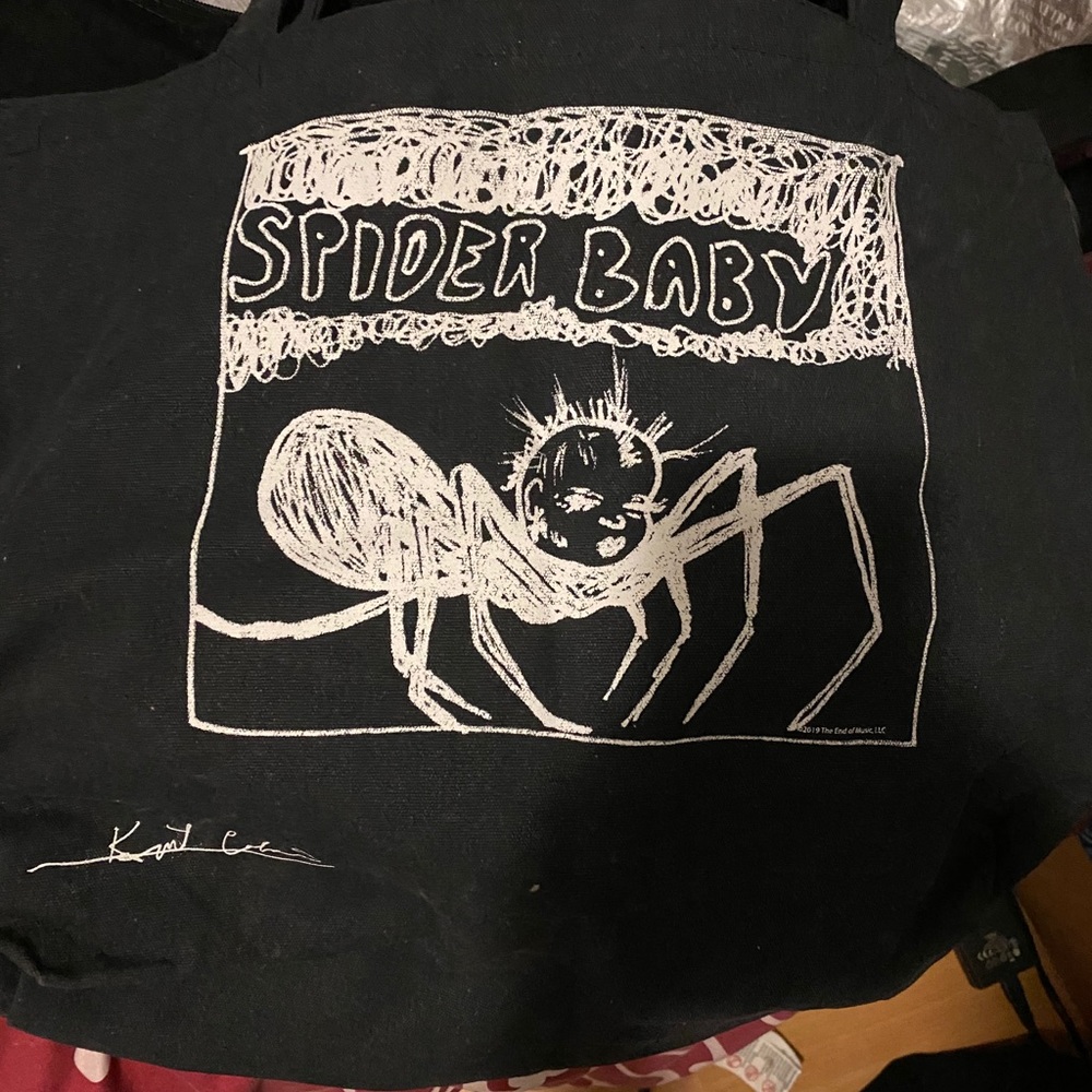 Kurt cobain spider baby tote bag